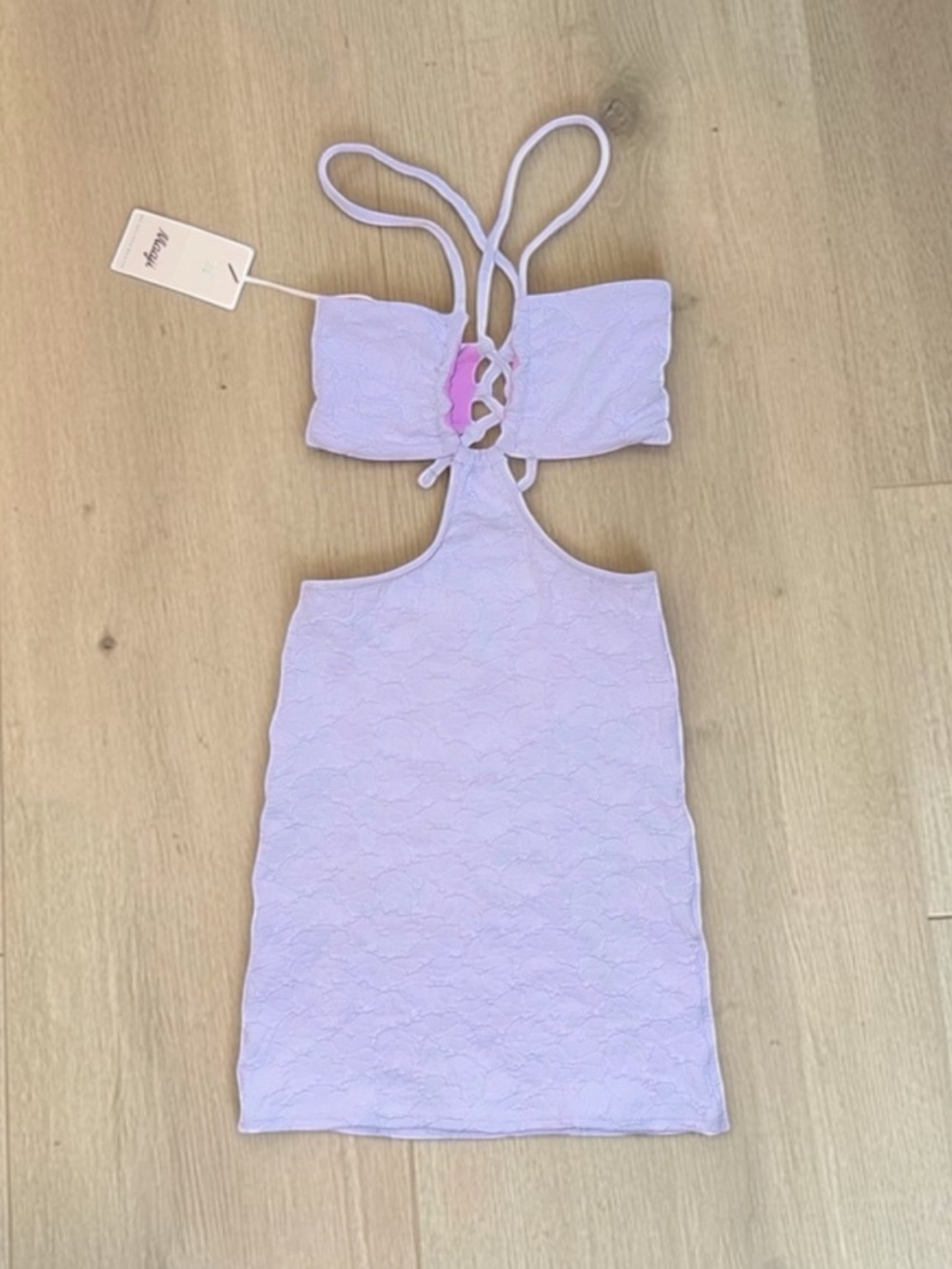 Maaji NWT Women’s Lavender Amy Cutout Swim Coverup Mini Dress Size Small